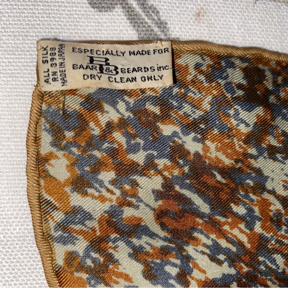 Vntg Lion‎ Silk Scarf 1960s Made In Japan BAAR & BEARDS